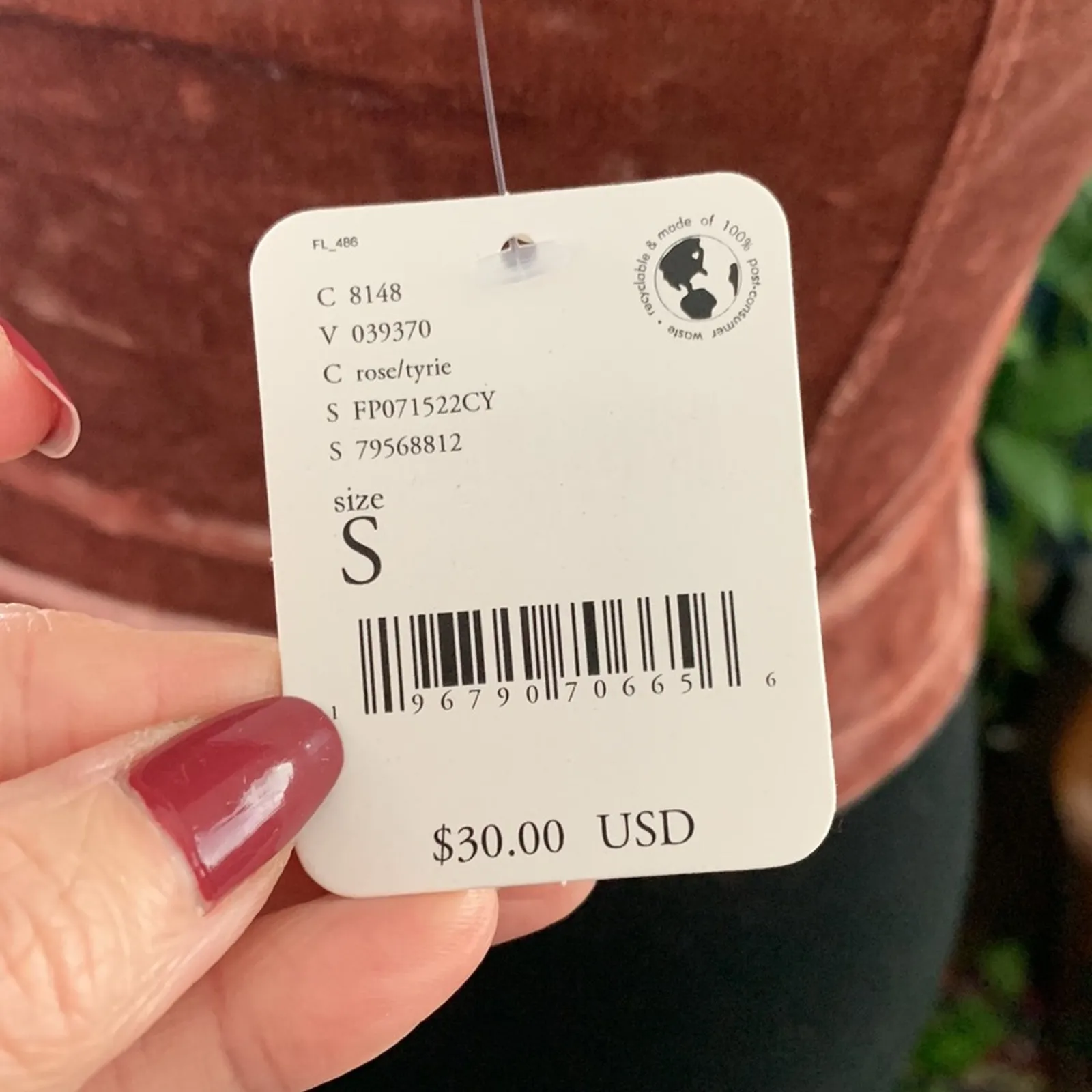 NWT Free People Intimately Crush Away Rose Velvet Square Neck Tank Top - Image 4