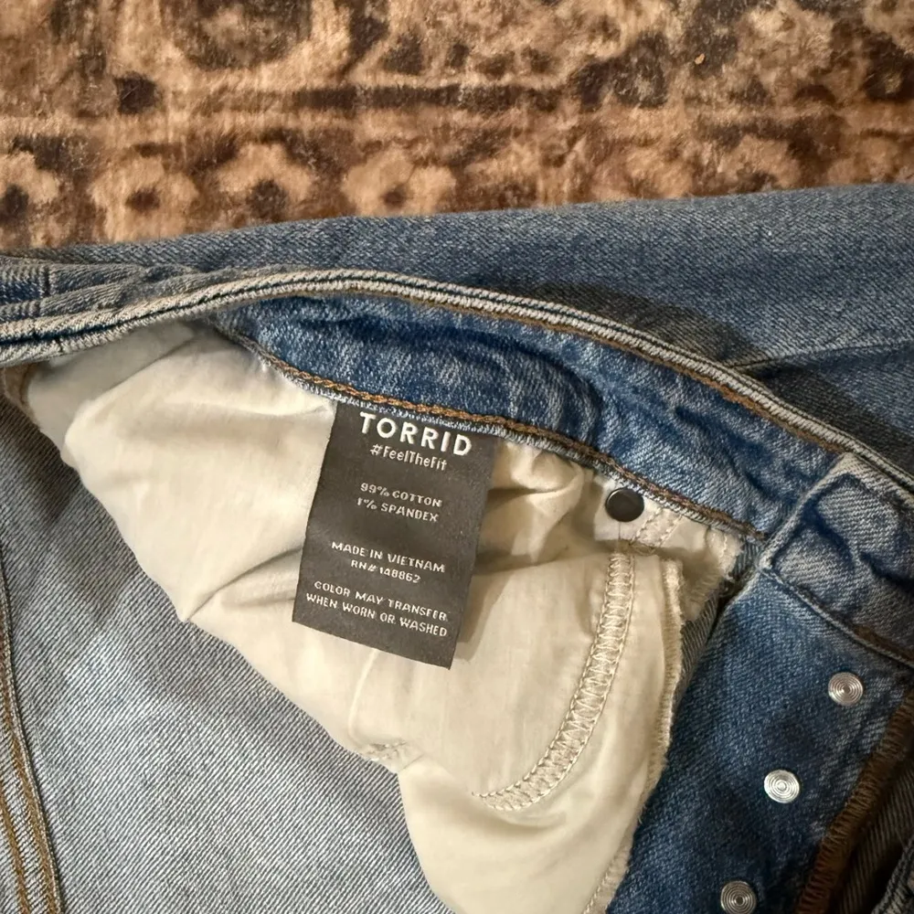 Torrid Blue Straight Leg Jeans with Distressed Details size 18 plus size - Image 8