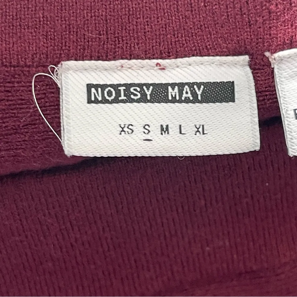 NOISY MAY | Burgundy Knit Faux Wrap Mini Skirt Sz S - Image 5