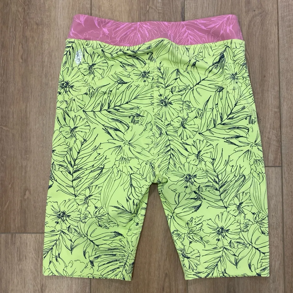 🌟FREE PEOPLE MOVEMENT🌟 ELECTRIC LIME FIRED UP BIKE SHORTS YELLOW/PINK SZ M Yellow Size M - Image 3