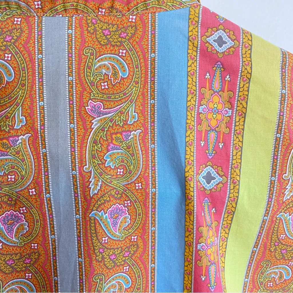 XS Etro Milano Cotton Button Down Shirt Multicolor Paisley Size 42 - Image 3