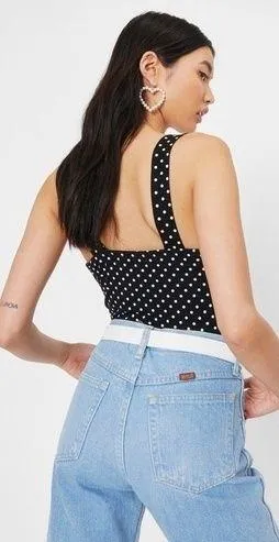 NASTY GAL Square Neck Polka Dot Bodysuit - Image 2