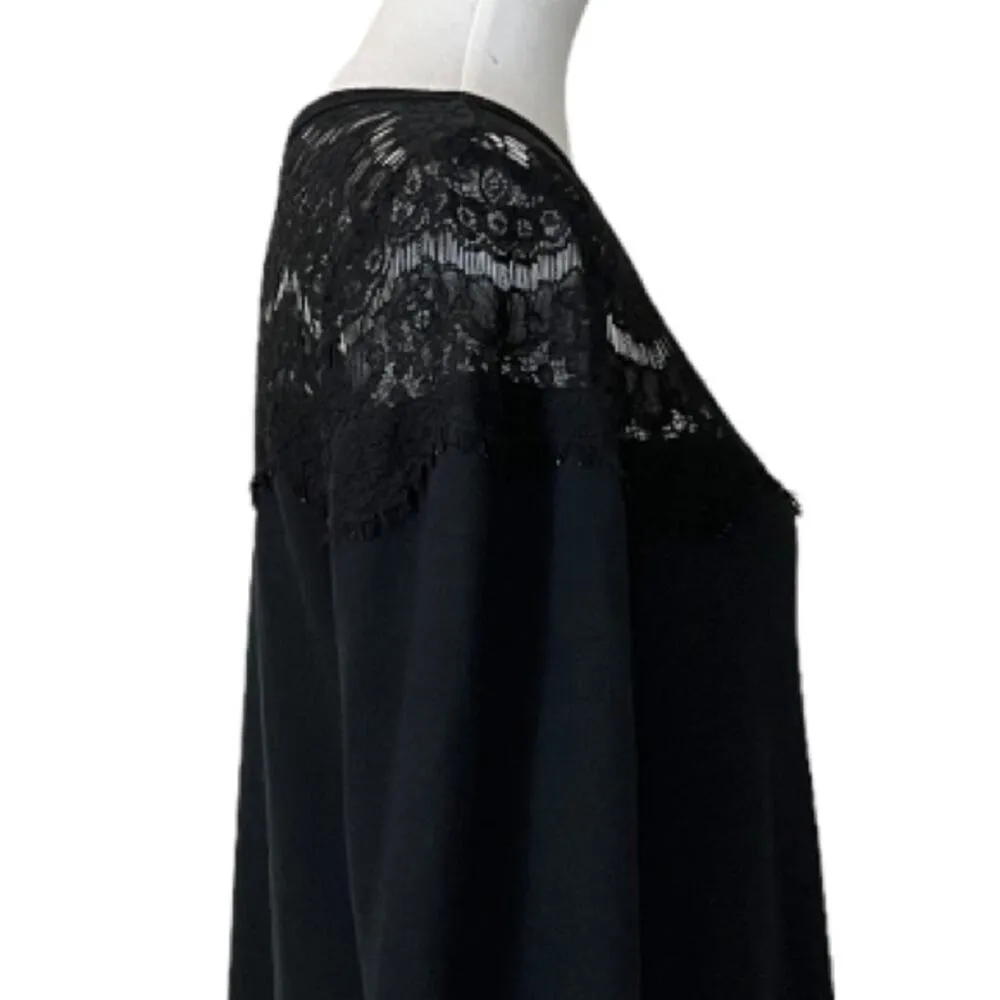 Westport Dressbarn Lace Trim Long Sleeve Sweatshirt Dress Women's Size Large - Image 7