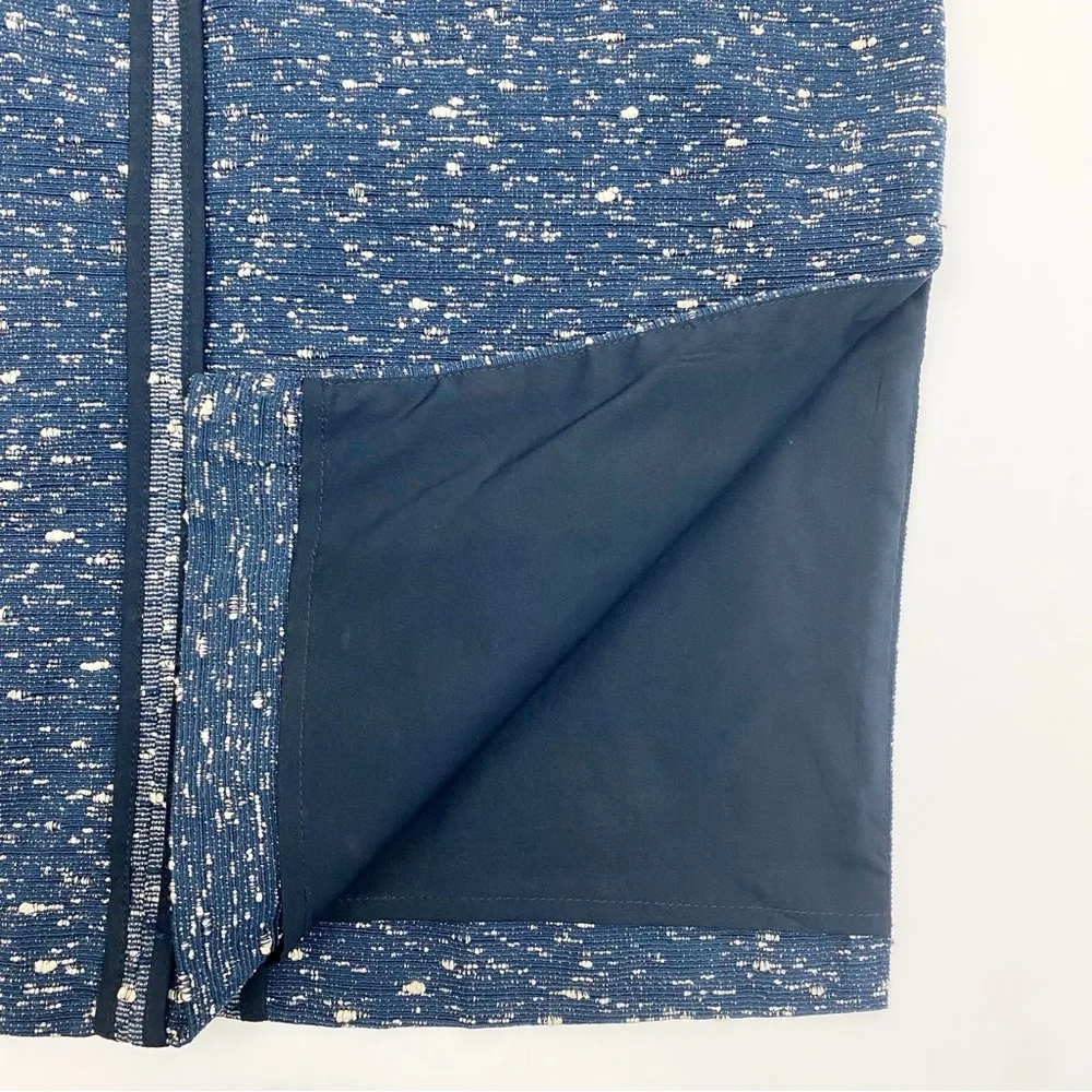 Sea New York Tweed V Neckline Midi Sheath Dress: Blue Size 2 - Image 7