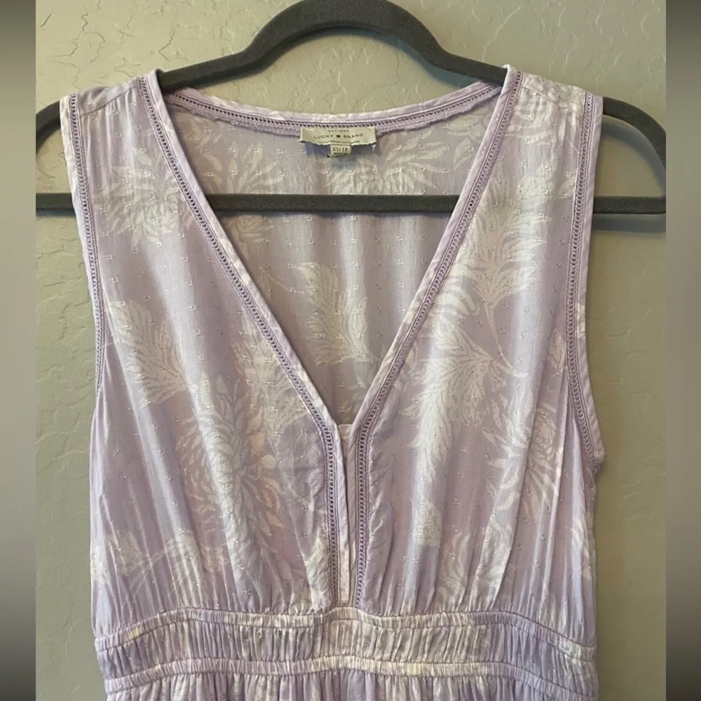 Lucky Brand Jenni cinched waist lavender floral dress size XS - Image 6
