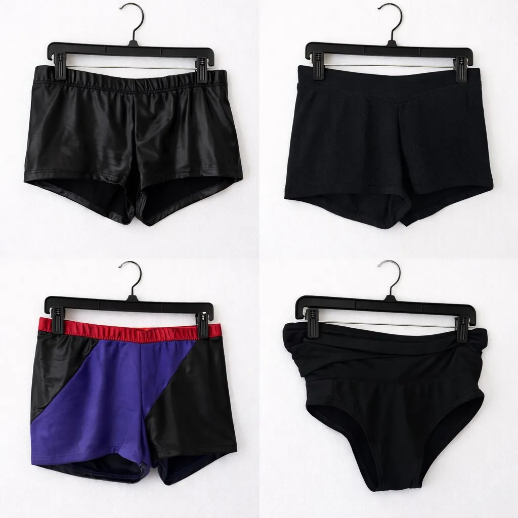 Women’s Black and Purple Mini Short Set Small Medium - Image 2