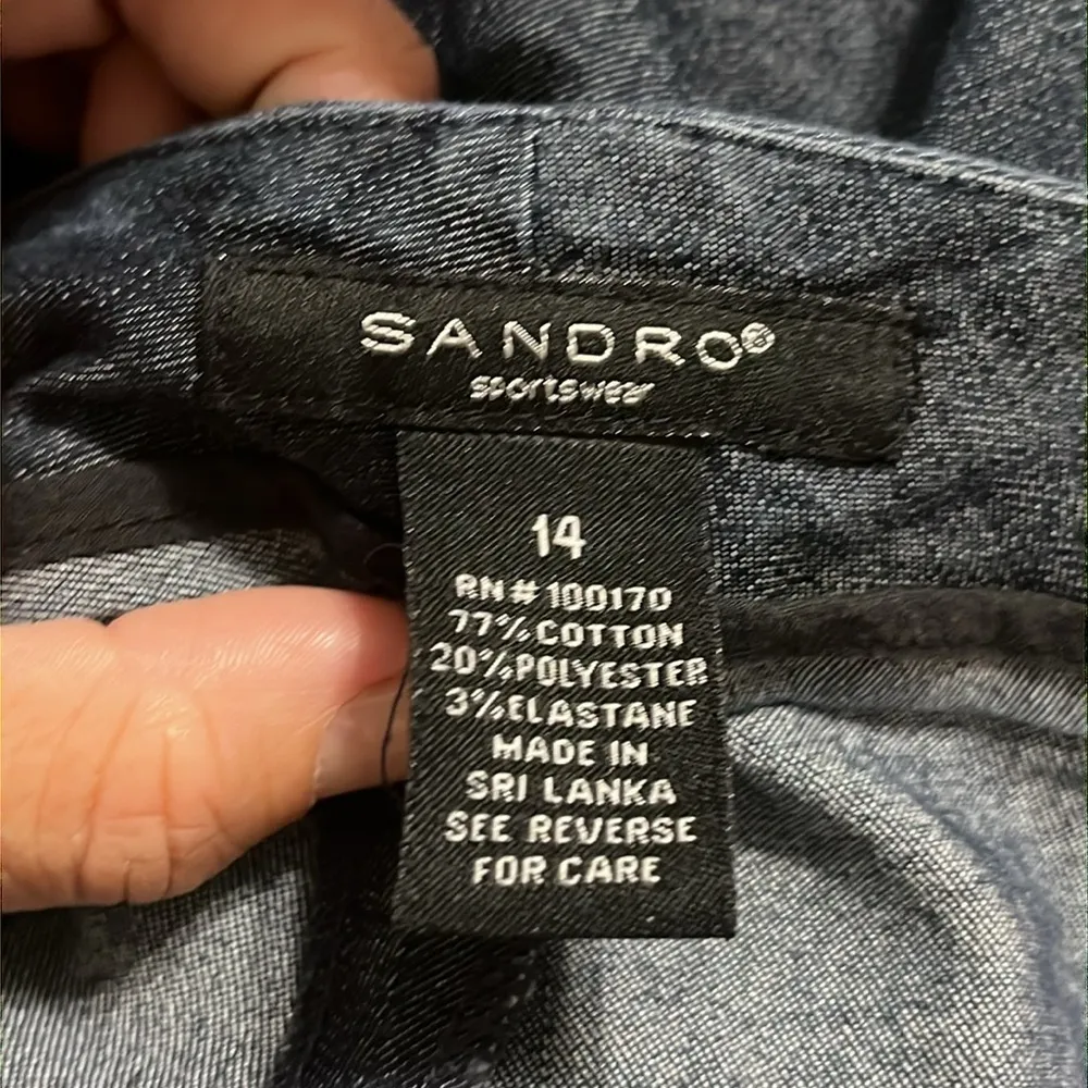 SANDRO Sportswear Faux Denim Dress Pants Size 14 - Image 3