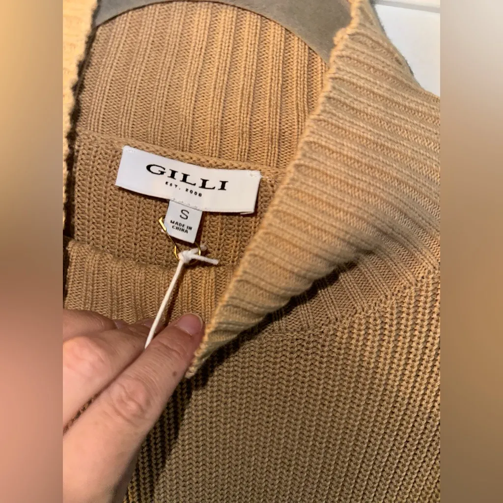 NWT GillI Colorblock Sweater Dress Tan - Image 4