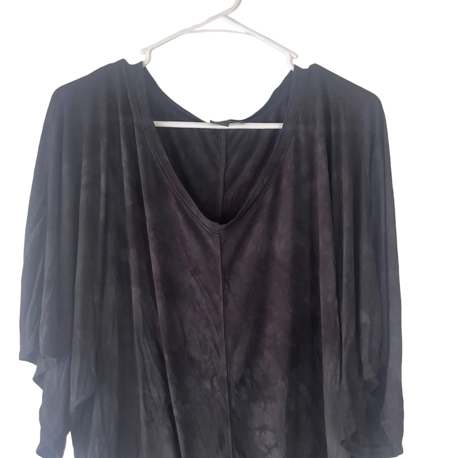 Tahari Women's‎ Size Large Black Tie Dye Marble Dolman Sleeve Soft Top - Image 2