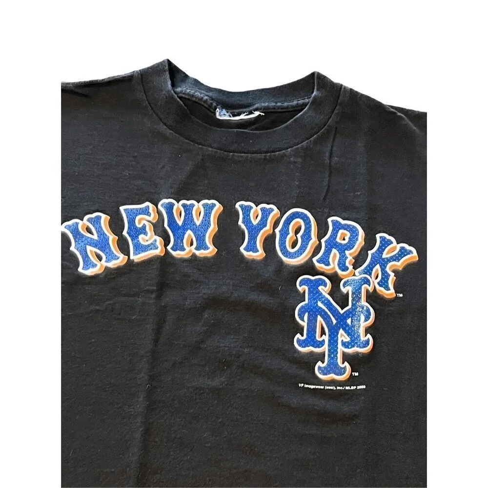 VTG 2002 New York Mets Black T - Image 3