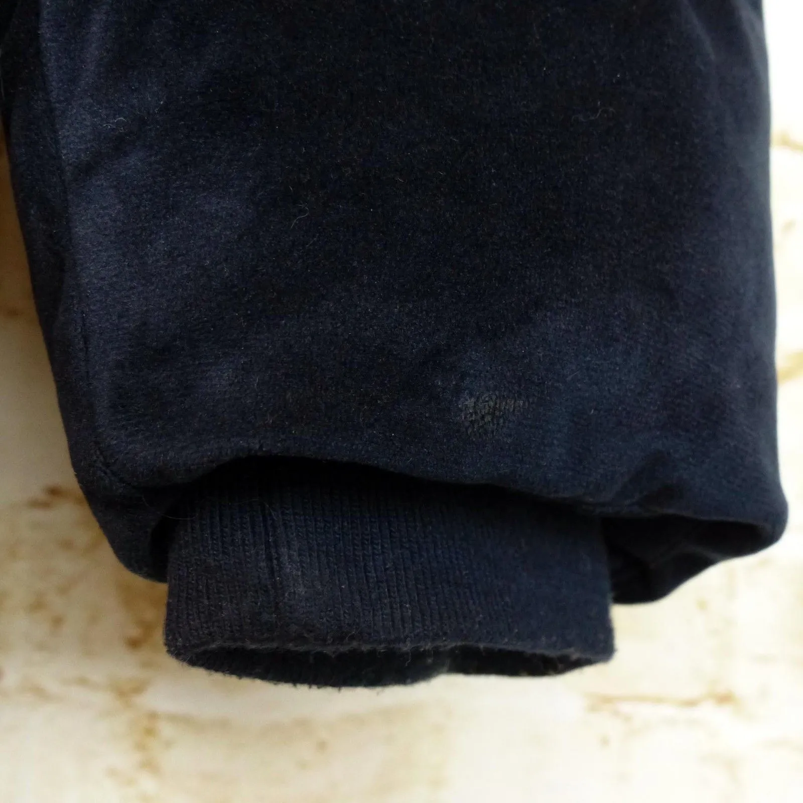 Sean John X Missguided Puffer Jacket Womens 2 US Navy Blue Velour Oversized Y2K - Image 11