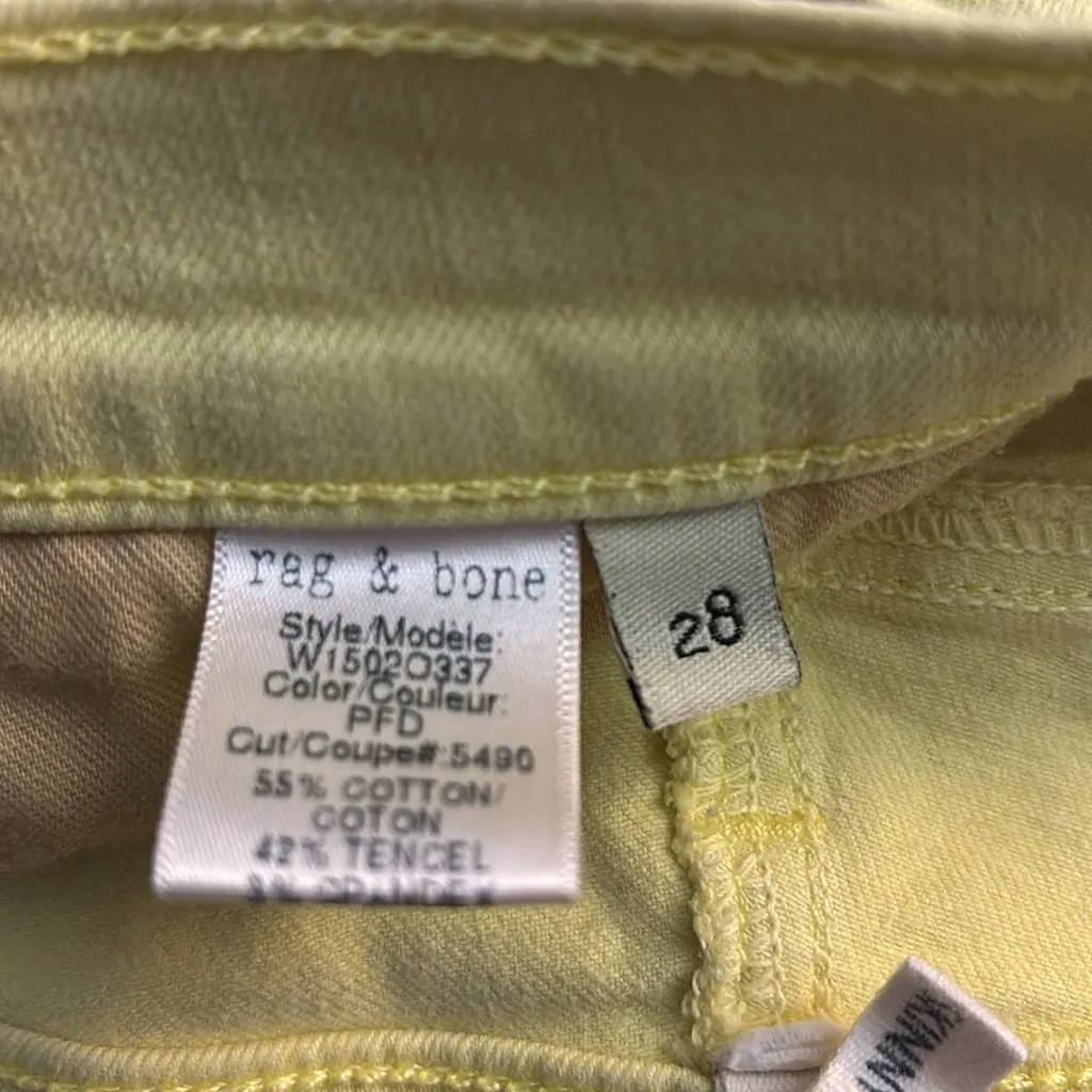 Rag & Bone Yellow Skinny Jeans 28  Spring Rainbow Dopamine Summer Preppy Classic - Image 9