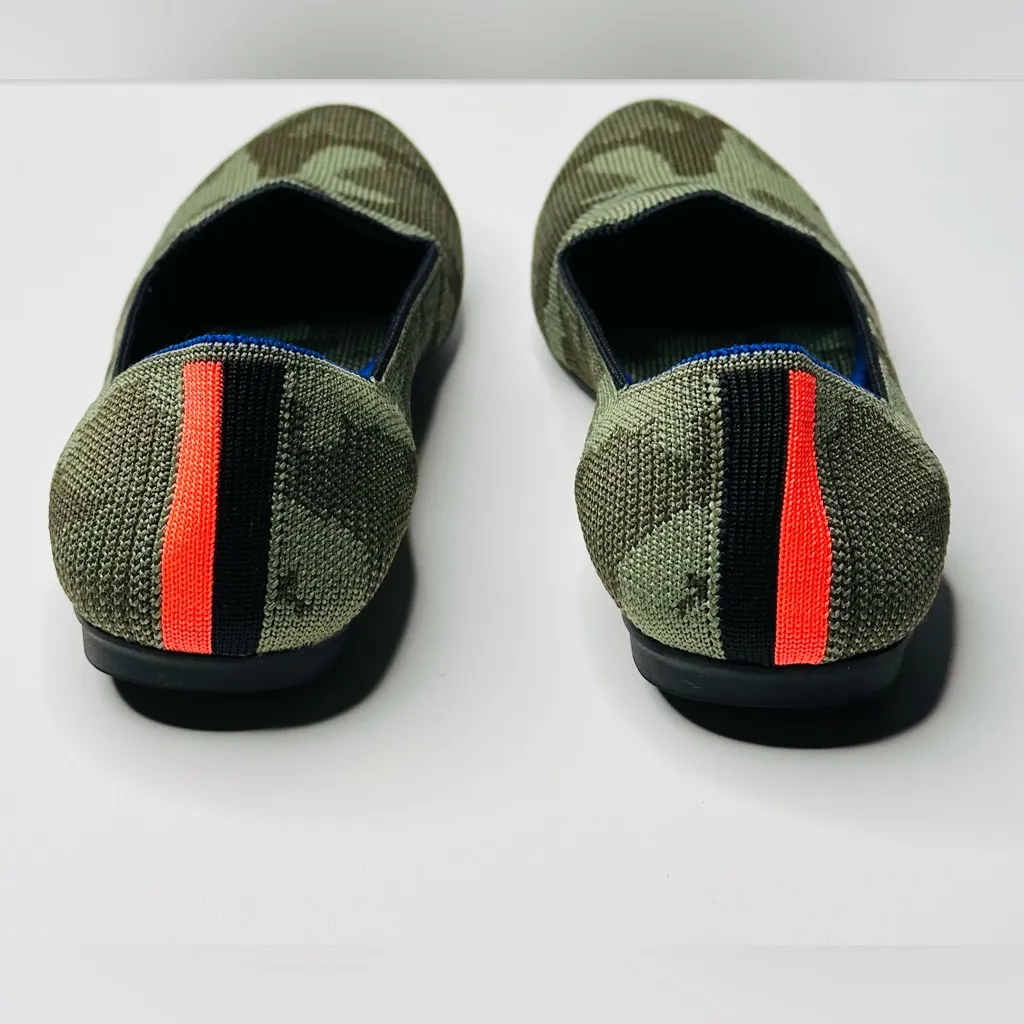 Rothys The Lounge Loafer Camo Camouflage Green Brown Shoe Flat - Image 5