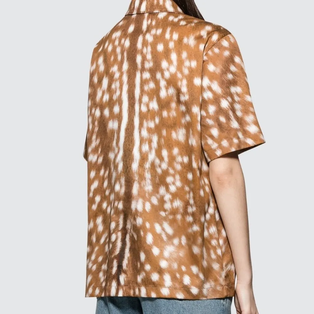 Burberry Fawn Animal Deer Print Patch Shirt Size 10 - Image 9
