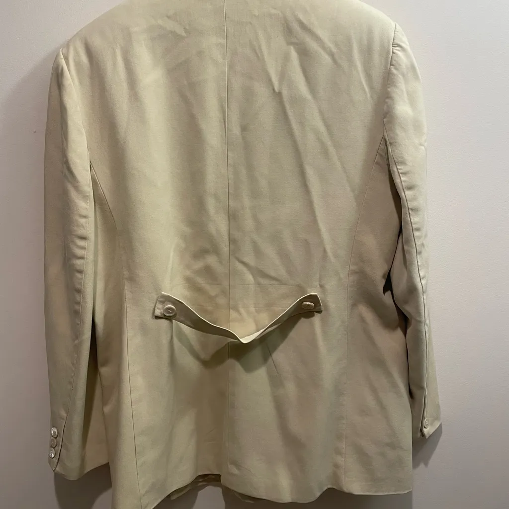 Talbots 100% Silk Light Tan Women's Belted Blazer - Image 7