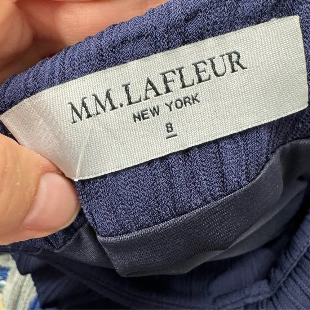 MM Lafleur Navy Blue Montgomery Pleated Skirt Womens 8 Lagenlook Designer Artsy - Image 11