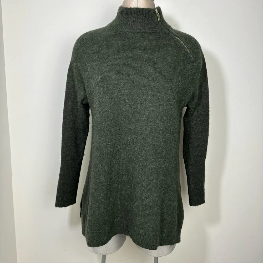 Vineyard Vines Sweater Alpaca Blend Pullover Zipper Neck Poncho Size Medium - Image 9