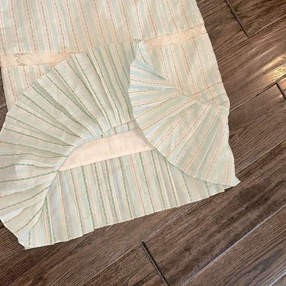 Tibi green dainty feminine Knee-Length Pencil Skirt with Pleated Tiers size 2 - Image 8