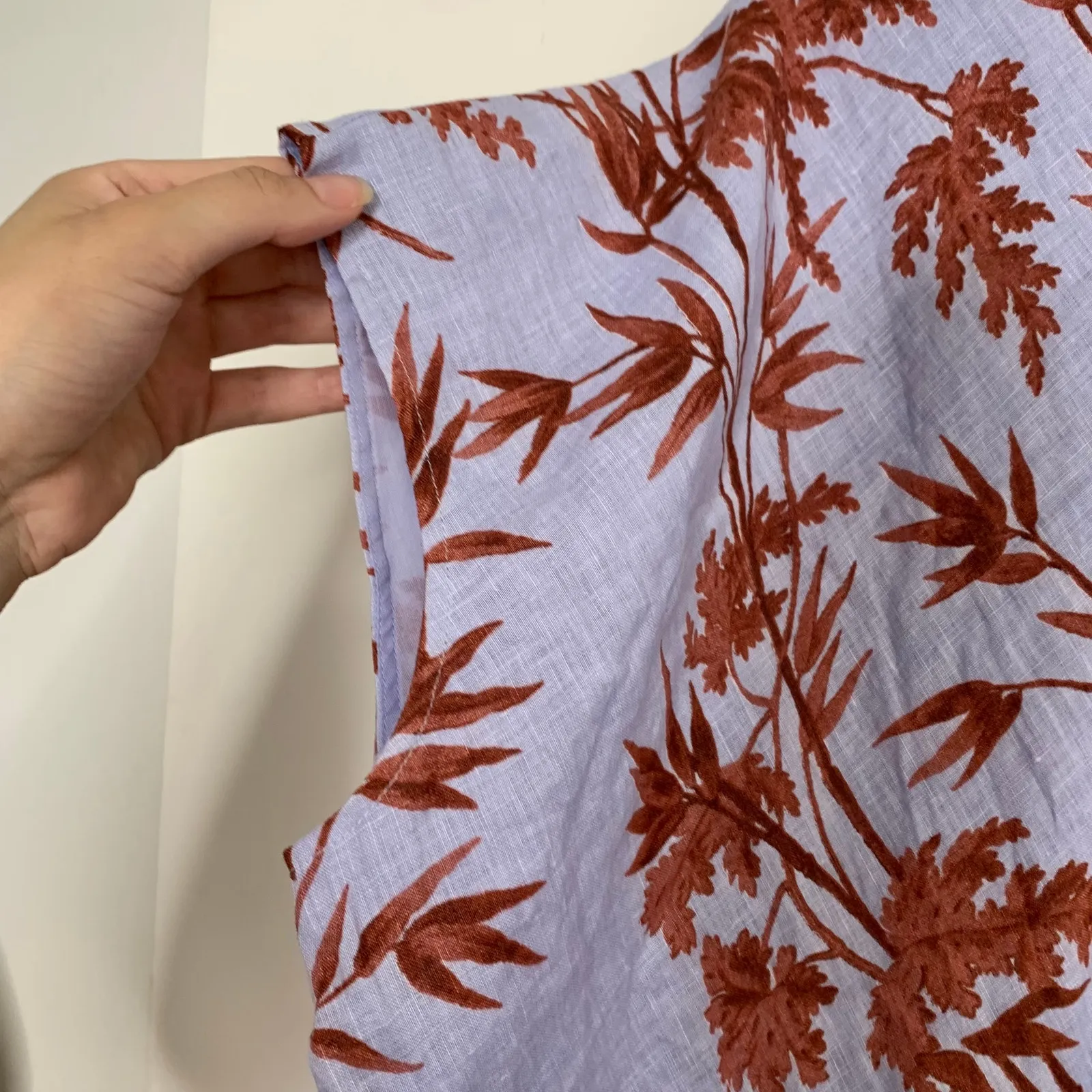 Hatch The Linen Riviera Dress Heron Print Blue Red Floral One Size Maternity - Image 7