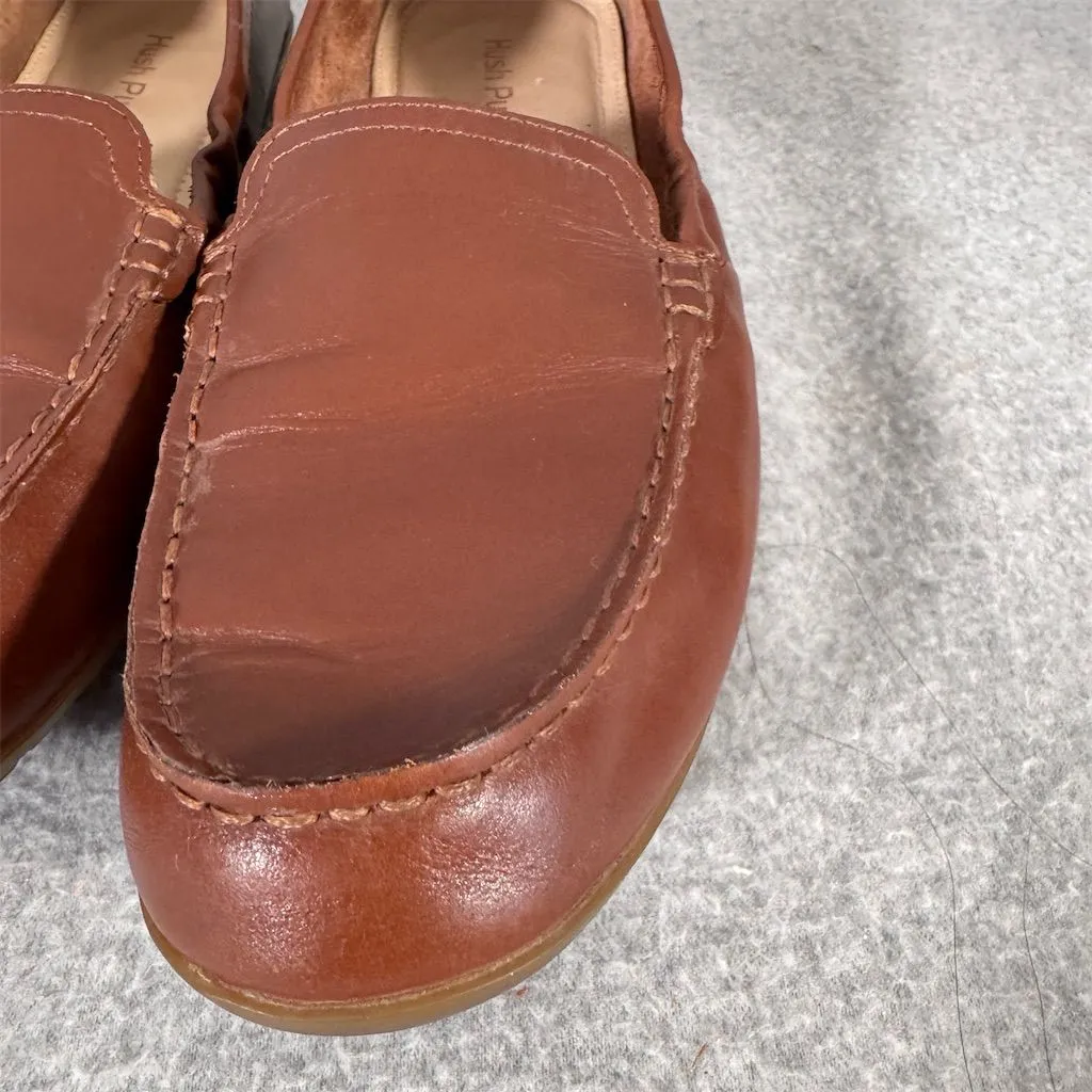 Hush Puppies Women's Brown Leather Loafers Size 9 Casual Slip On - Image 5