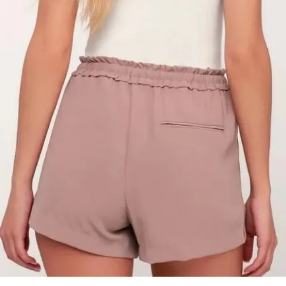 Lulus  Jest Mauve Pull On Drawstring Shorts Size Large - Image 4