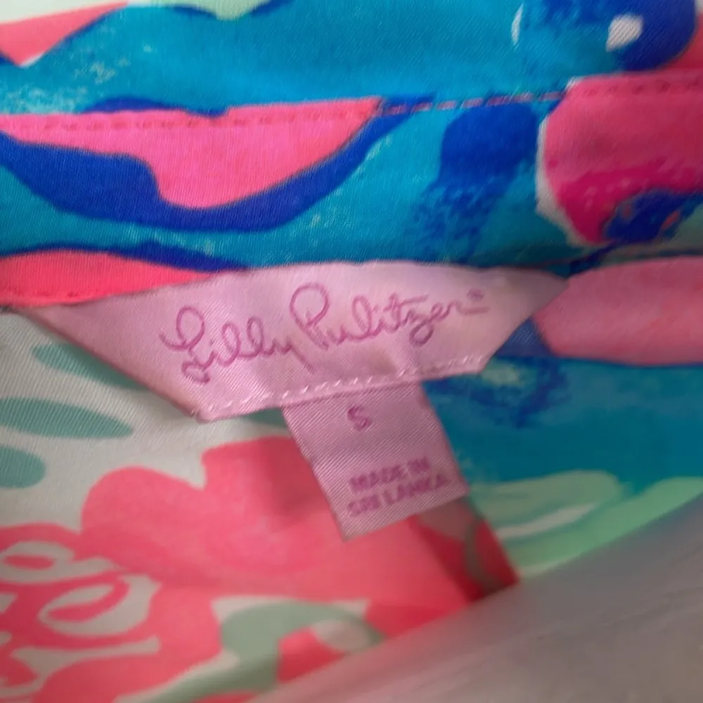 Lilly Pulitzer Emerald Beach Cover-up Tunic Dress Pink I’m So Jelly Small - Image 7