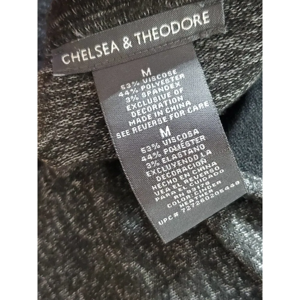 Chelsea & Theodore Women's Gray Round Neck Long Sleeve Beaded Sweater Size M Size M - Image 10