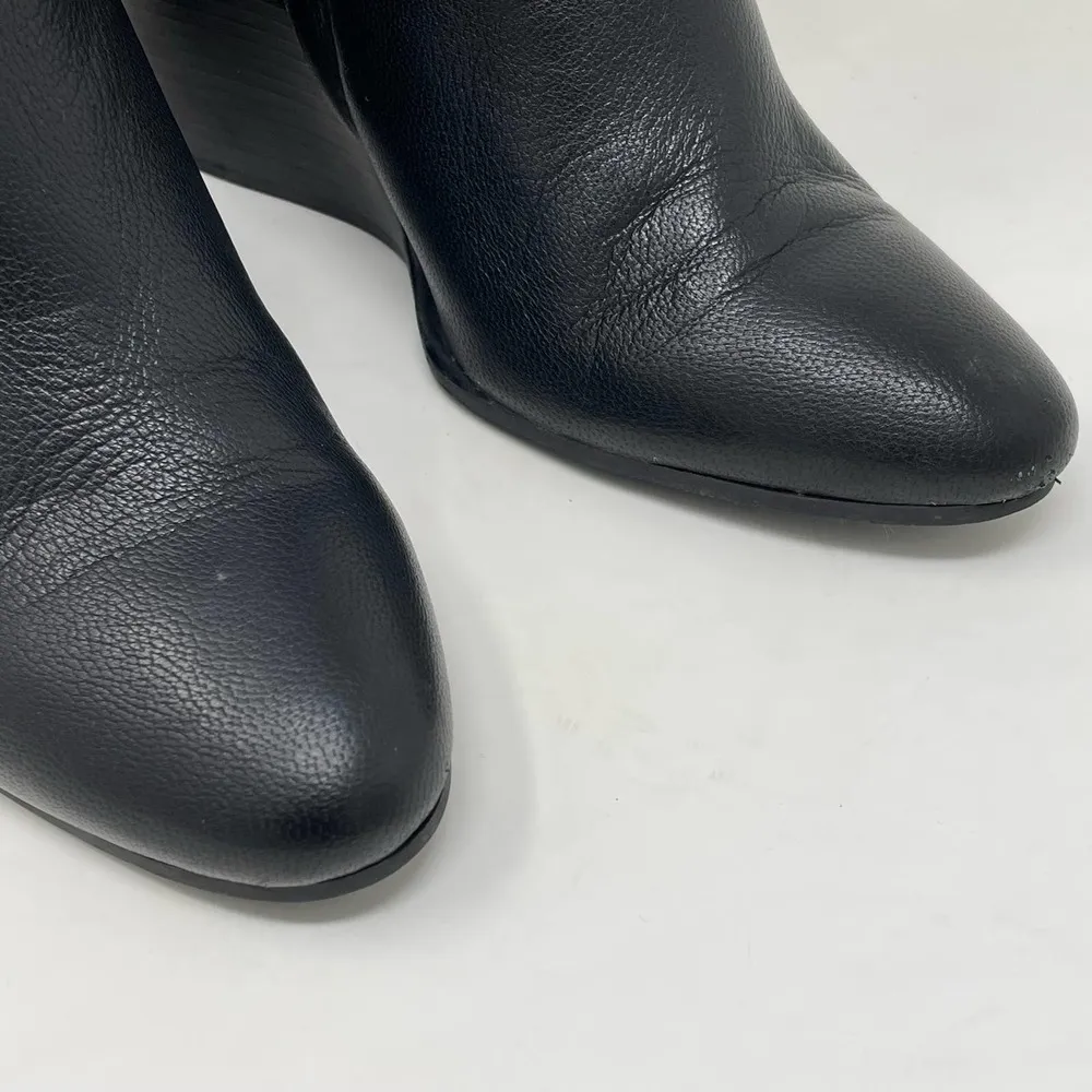 See by Chloe Fringe Ankle Boot size 40 Black Wedge Bootie - Image 4