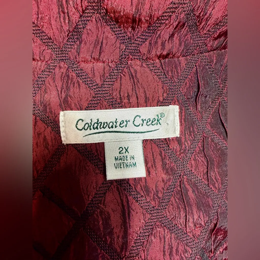 Coldwater Creek Textured Button-Front Jacket – Size 2X (Red / Cabernet) - Image 5