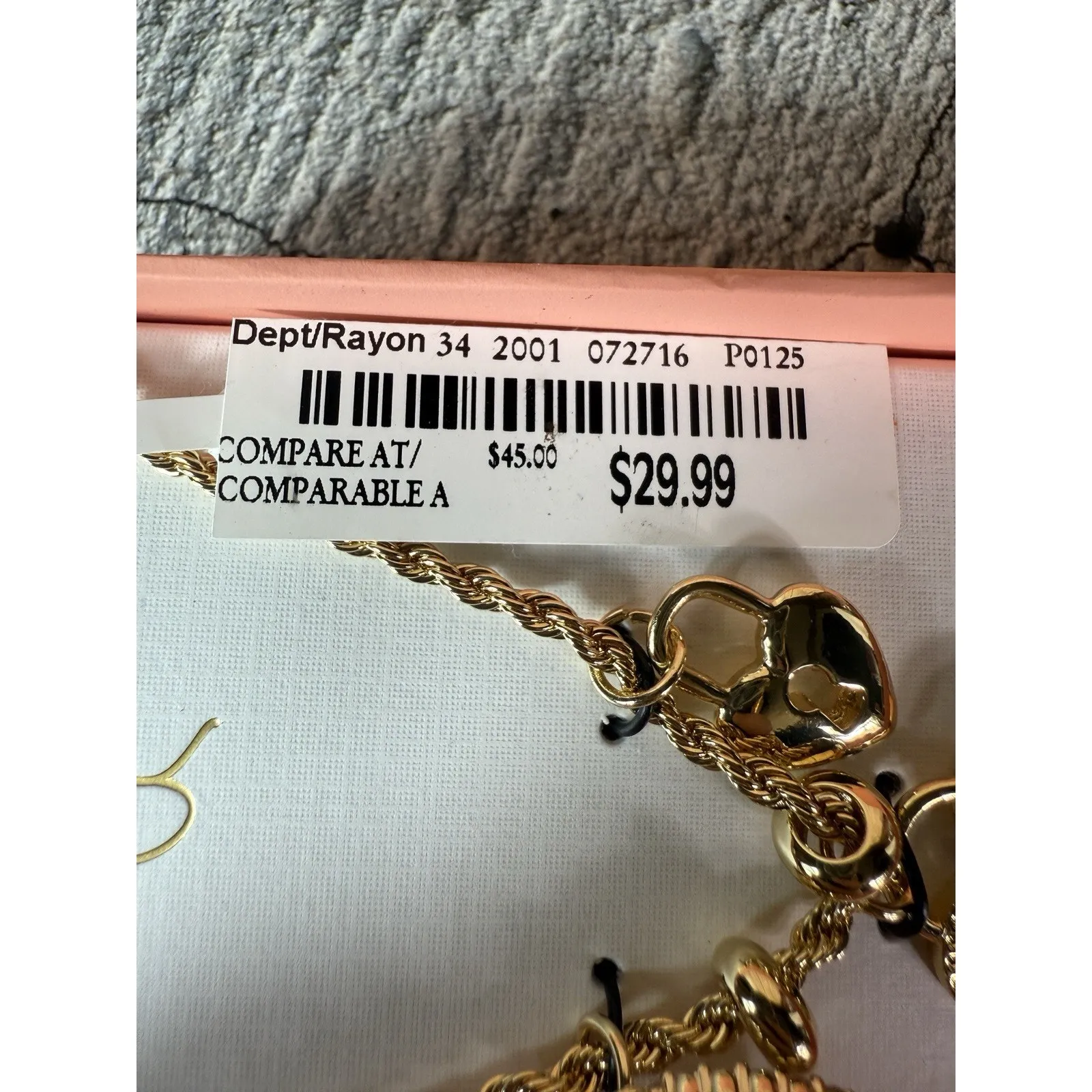 NIB Piper K 14K Gold Plated Cubic Zirconia 3 Heart Charm Necklace Braided Chain - Image 9