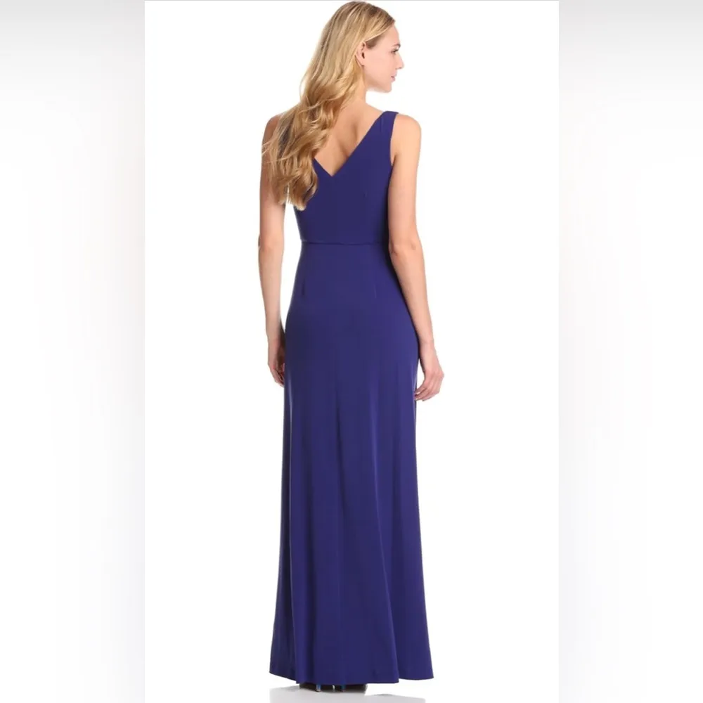 Suzi Chin for Maggy Boutique blue purple v neck front tie maxi dress forgiving - Image 2