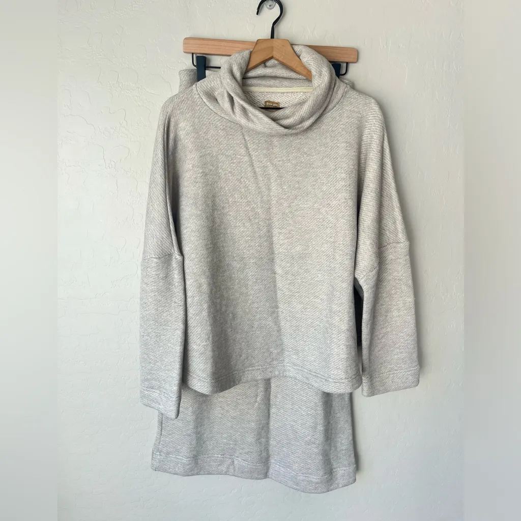 Free People Milley Reversible sweatshirt Maxi Skirt Set Dusty Himalayan NEW - Image 6