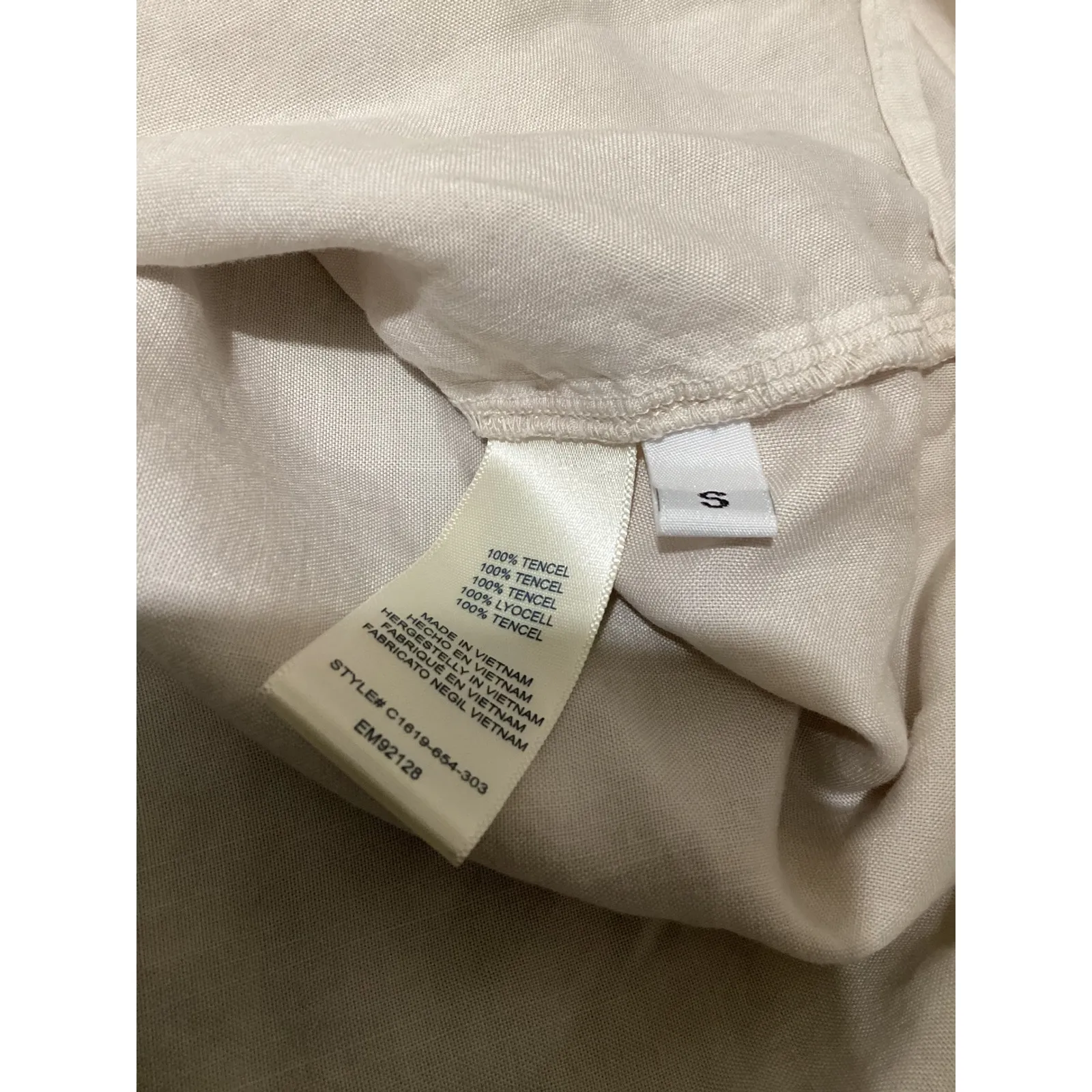 Cloth & Stone Linen Blend V Neck Tunic Shirt Womens Size Small Beige Relaxed Fit - Image 5