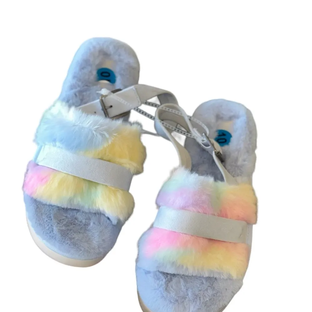 NWT Koolaburra by UGG Adj Slide Sandal Fuzz'd Out Pastel - Image 3
