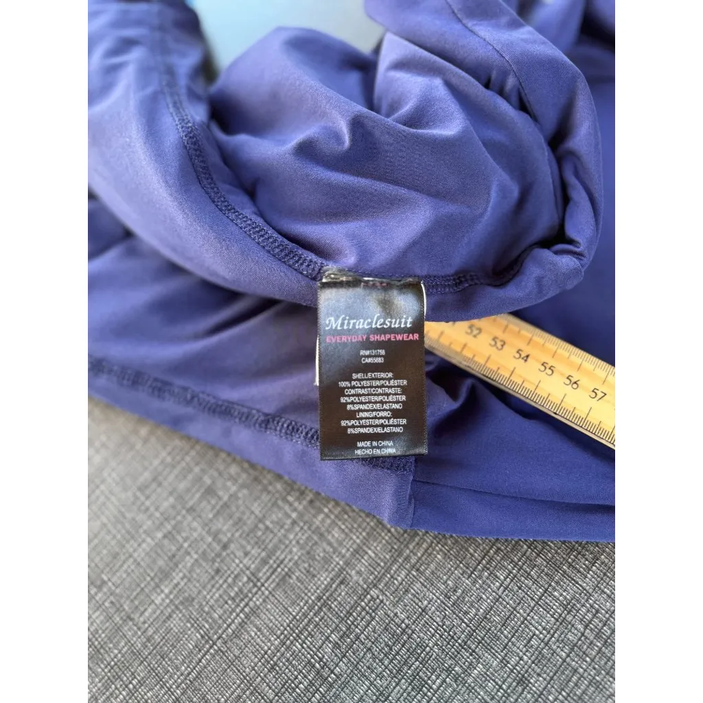 Miraclesuit Womens M Sheer Over Layered Top Blue Short-Sleeve Floral Print - Image 12