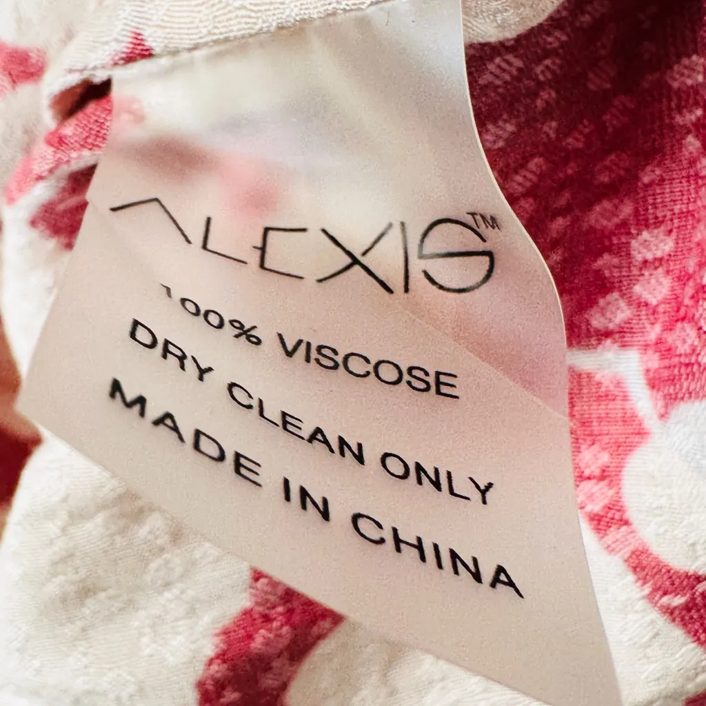 Alexis Jillian Maroon Poppy Red White Floral Long Sleeve Mini Dress Size XS - Image 12