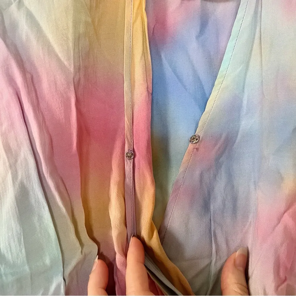 Indah x REVOLVE Sunday romper pastel tie dye kimono sleeves and surplice top - Image 5