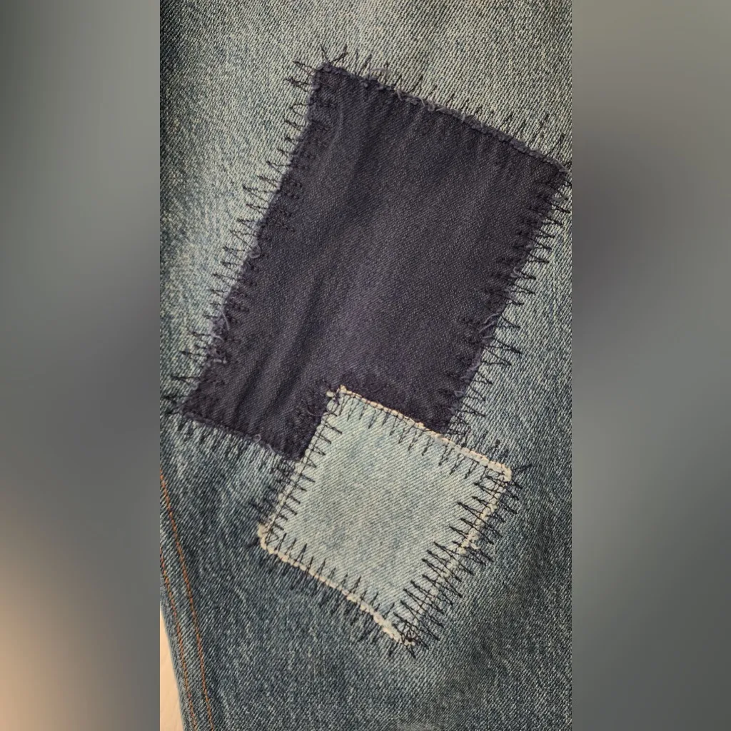 REDONE Patchwork Women’s Blue Cotton High Rise Jeans Size 28 - Image 7