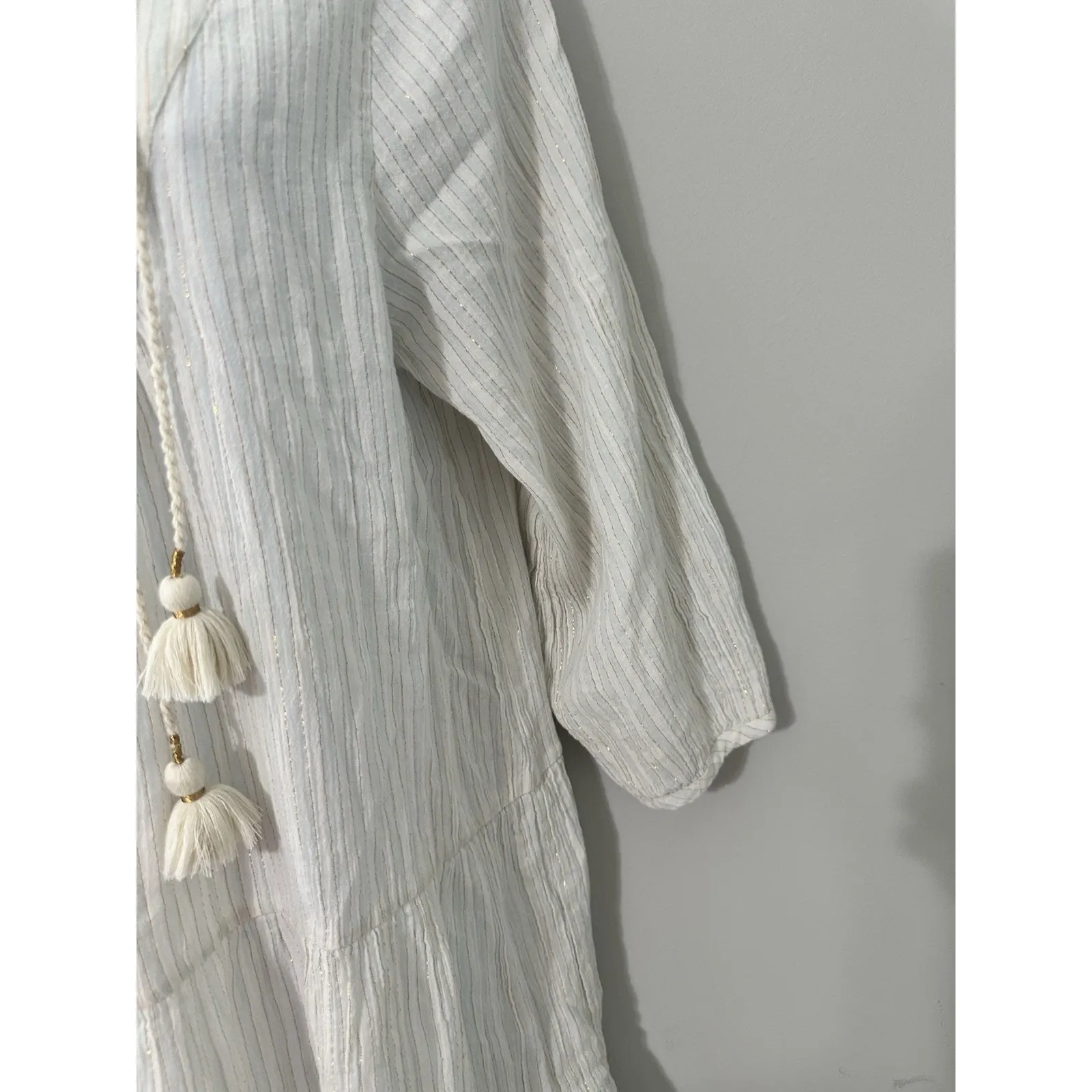 Pink Chicken NY Tiered Metallic Gold Stripe Tassel V - Image 4