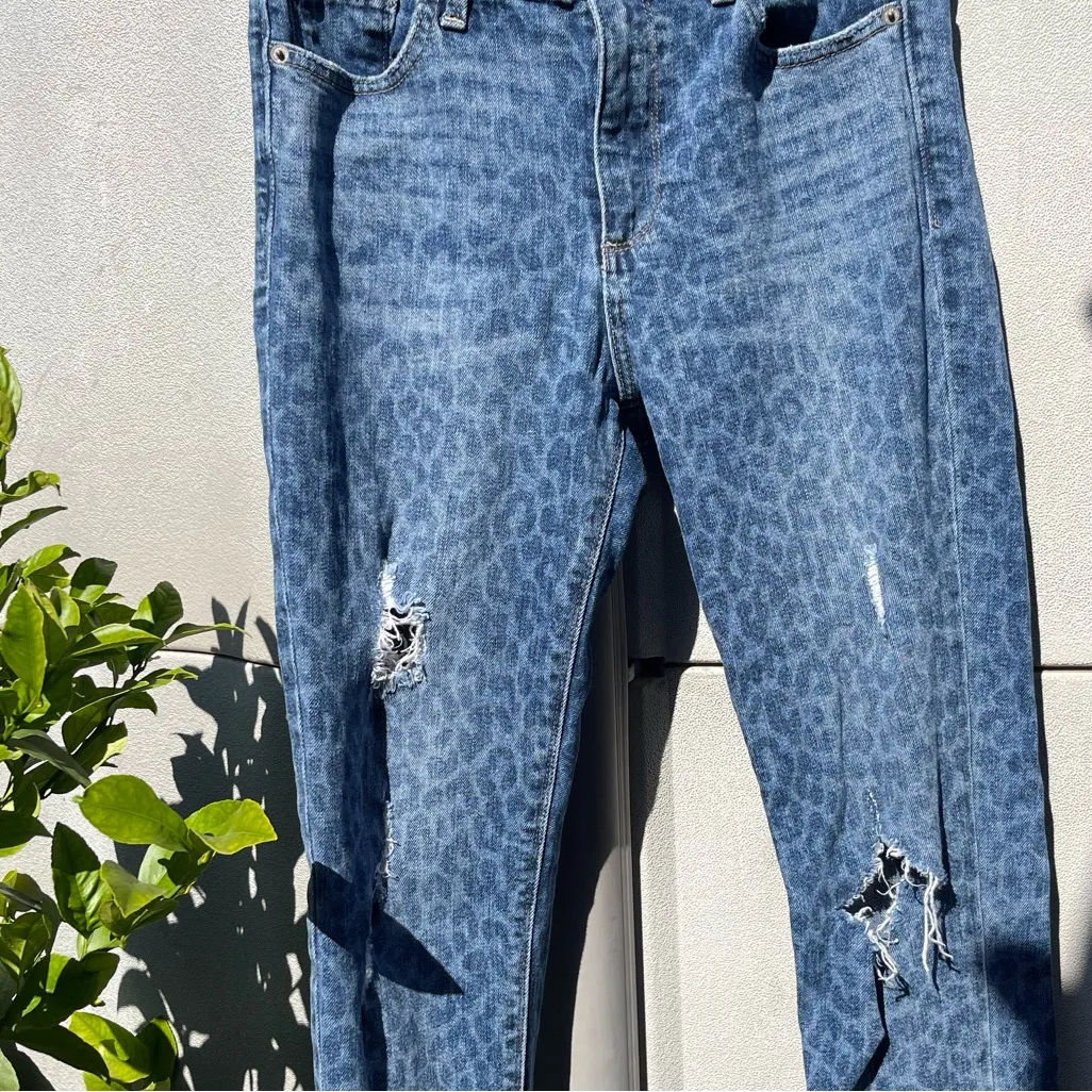 Lucky Brand Bridgette Skinny Jean Leopard Print Distressed Women’s Sz 8/29 - Image 2