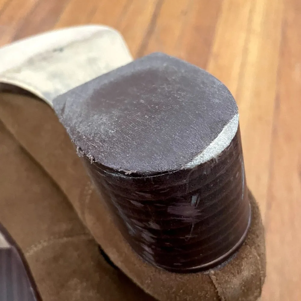 Brown heeled boots comfortable classic fall autumn style pointed toe slip on Size 9 - Image 5