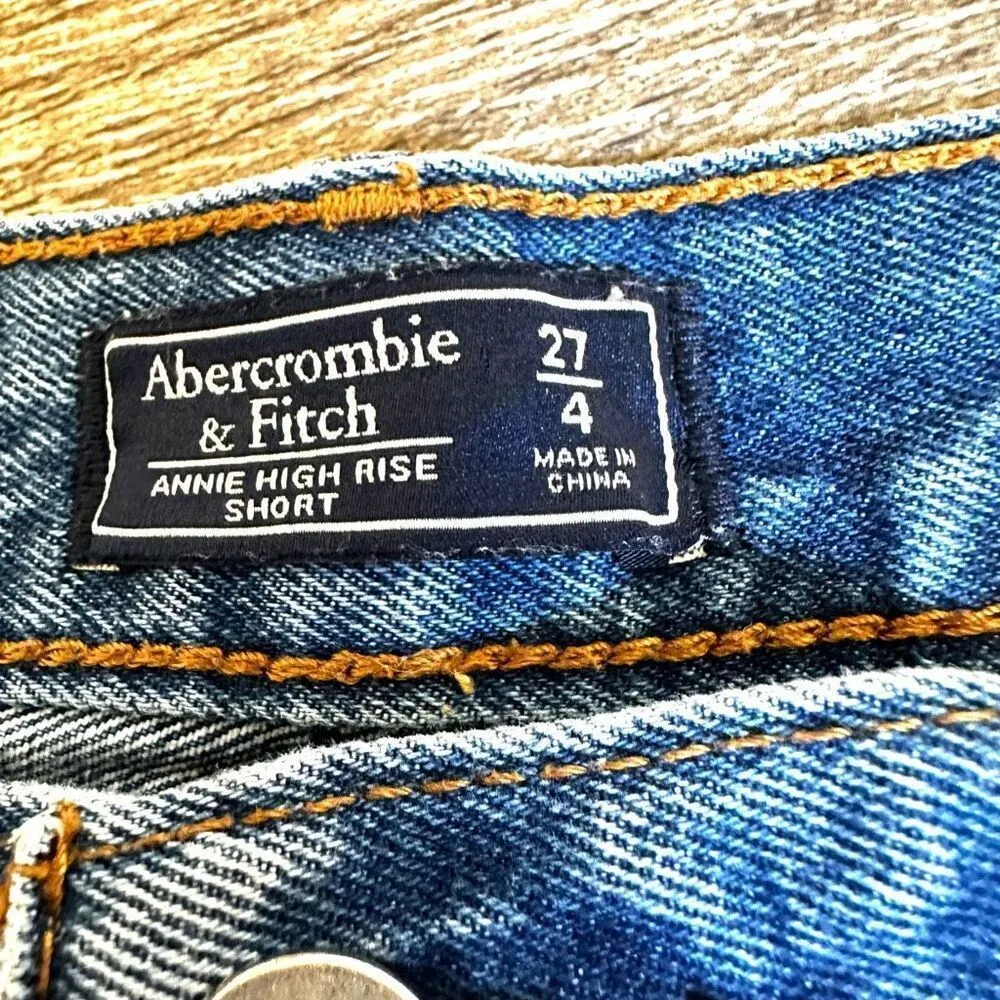Abercrombie & Fitch Annie high rise denim shorts cuffed jean short - Image 5