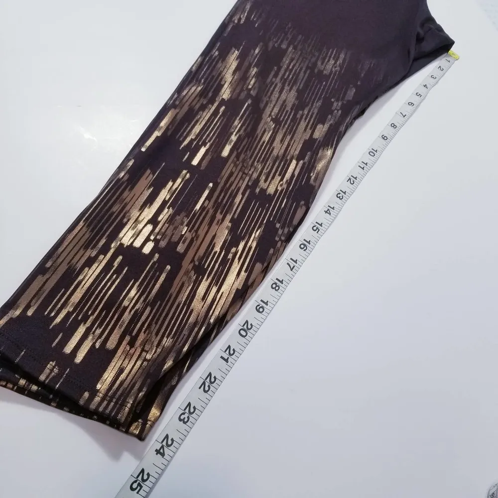 Lab Joy Brown Metallic Yoga Leggings Activewear Size M - Image 8