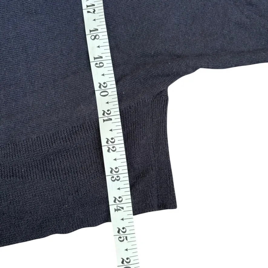 Lafayette 148 Cashmere Silk Sweater Sz M Navy Blue Slouchy Quiet Luxury Oversize Size M - Image 7