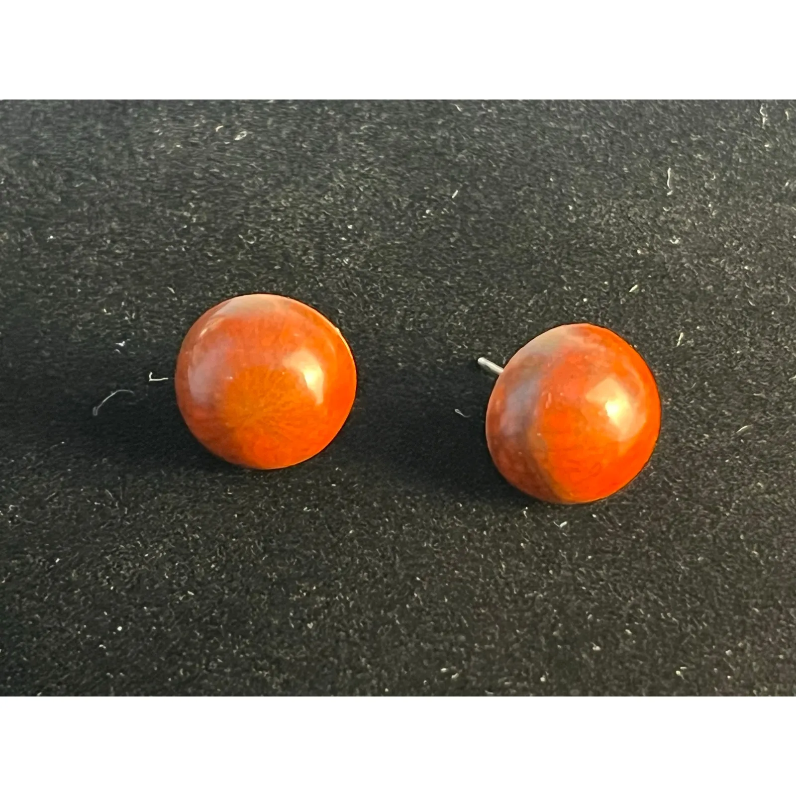 VTG Cloisonné Earring Lot of 4 Enamel Butterfly, Dangle Floral, Clip On Floral Green - Image 4