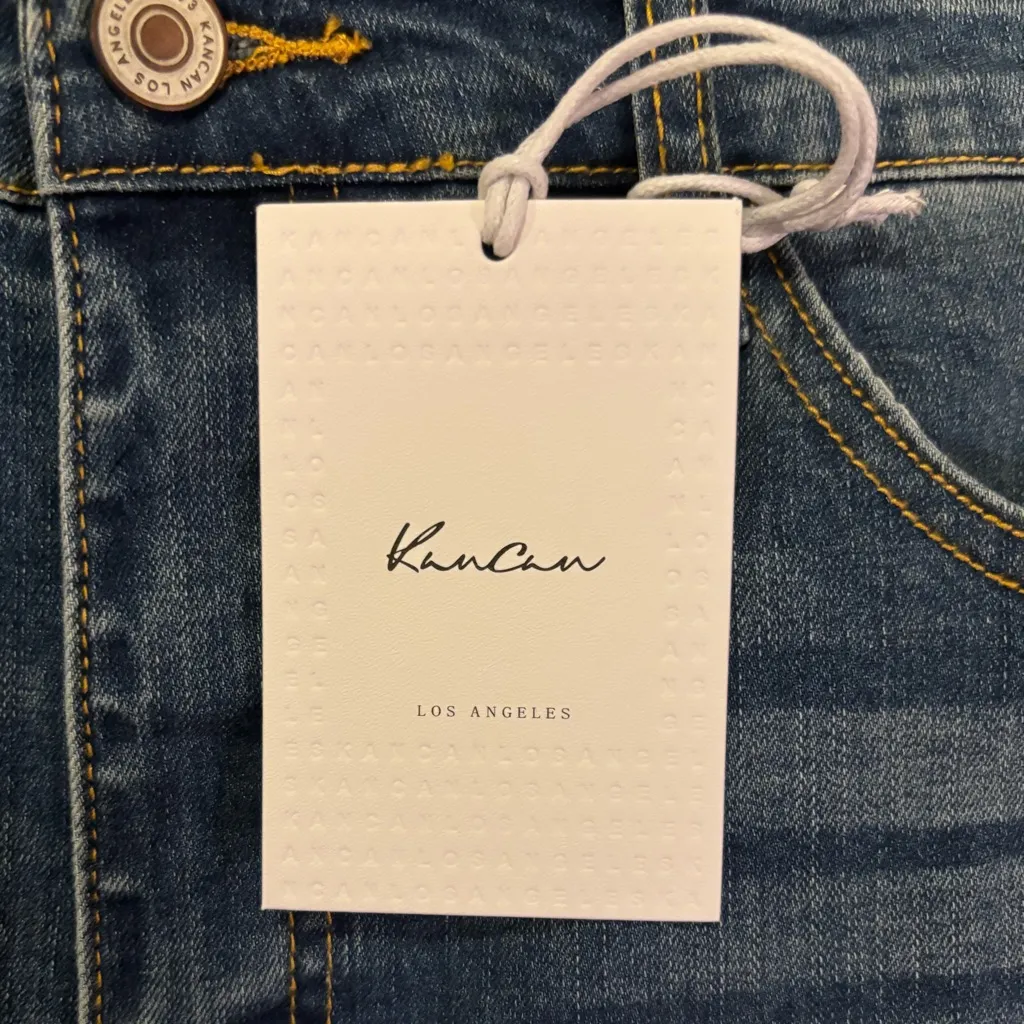 NWT Kancan High Waisted Cuffed shorts sz 11/29 Blue - Image 4