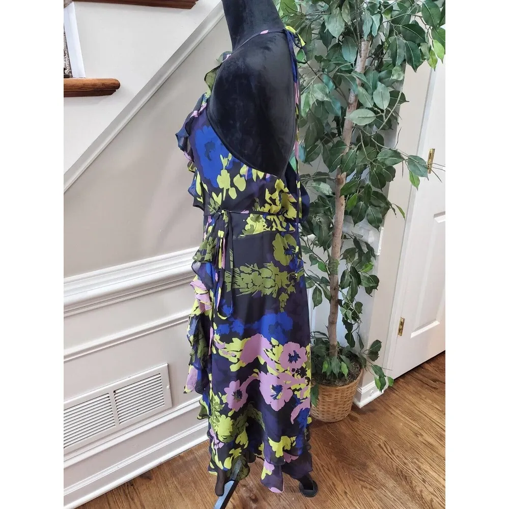 MM Couture Women's Floral Polyester V-Neck Sleeveless Knee Length Dress Size L - Image 6