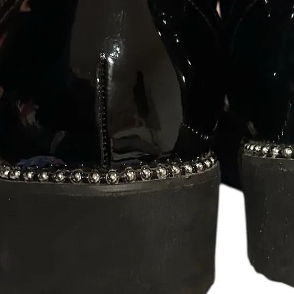 Torrid Patent Leather Glossy Laceup Black Oxford Platform Shoes 9.5 - Image 8