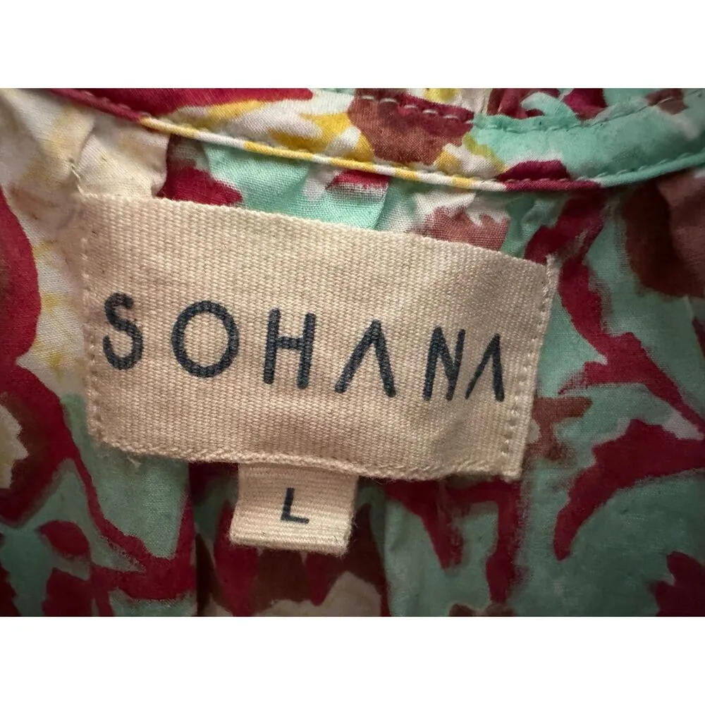 Sohana Poppy Dress Mint Red Yellow Mini Dress Size Large Green - Image 5