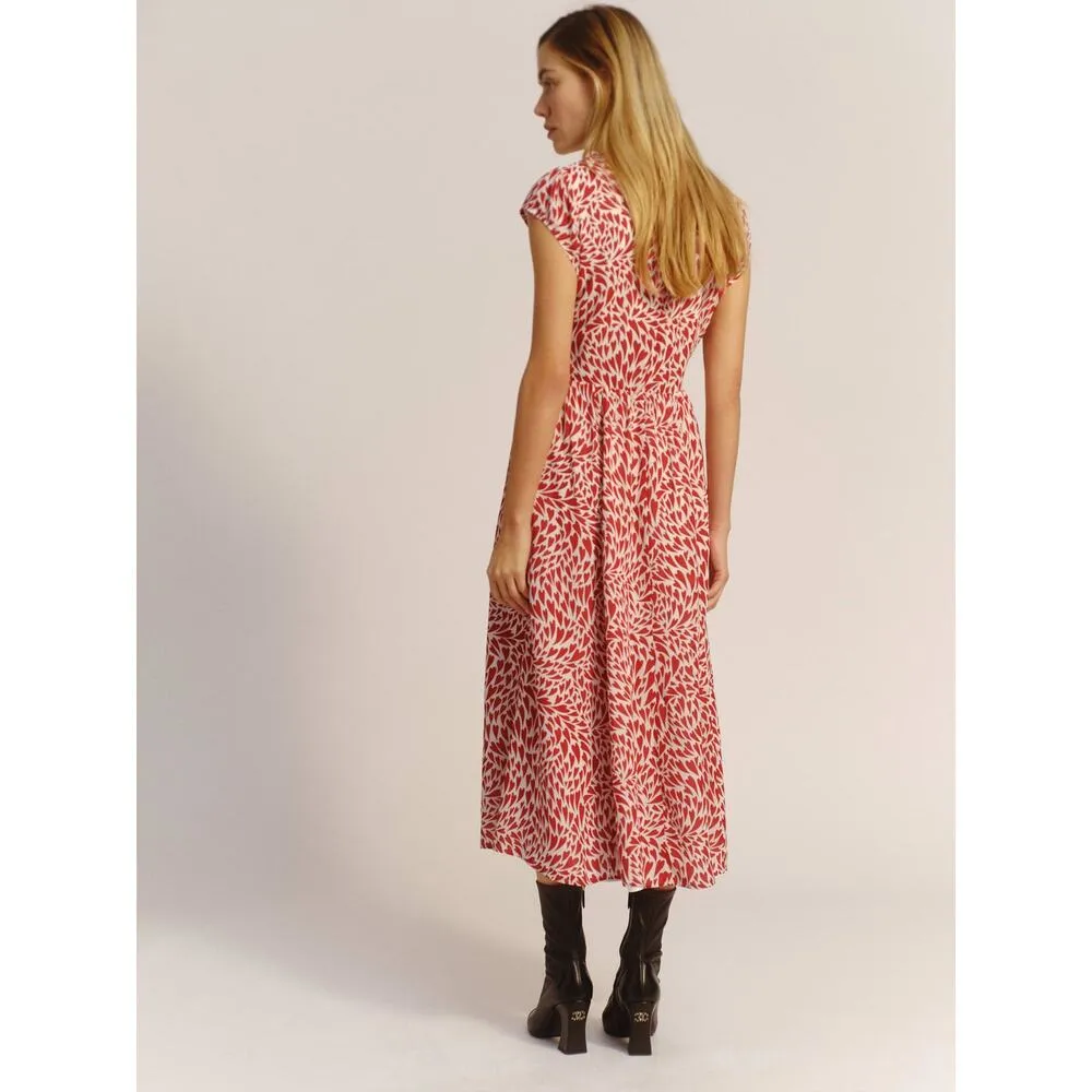 Reformation Alisa Heart Love Print V-Neck Midi Dress Size 4 NWT - Image 2